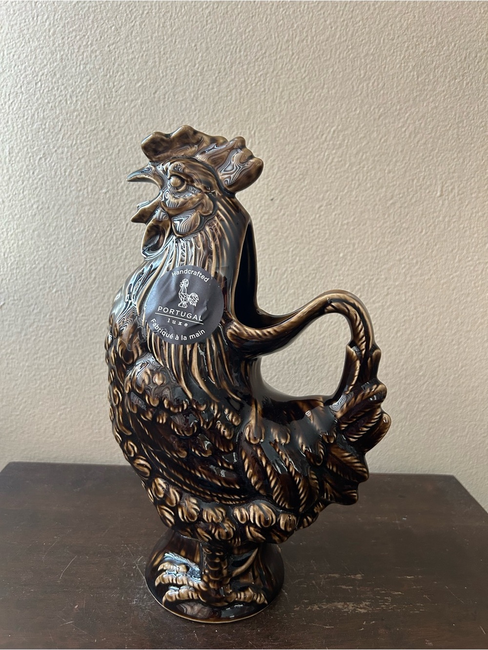 Matceramica Ceramic Pitcher Rooster Fall Thanksgiving New Made In Portugal